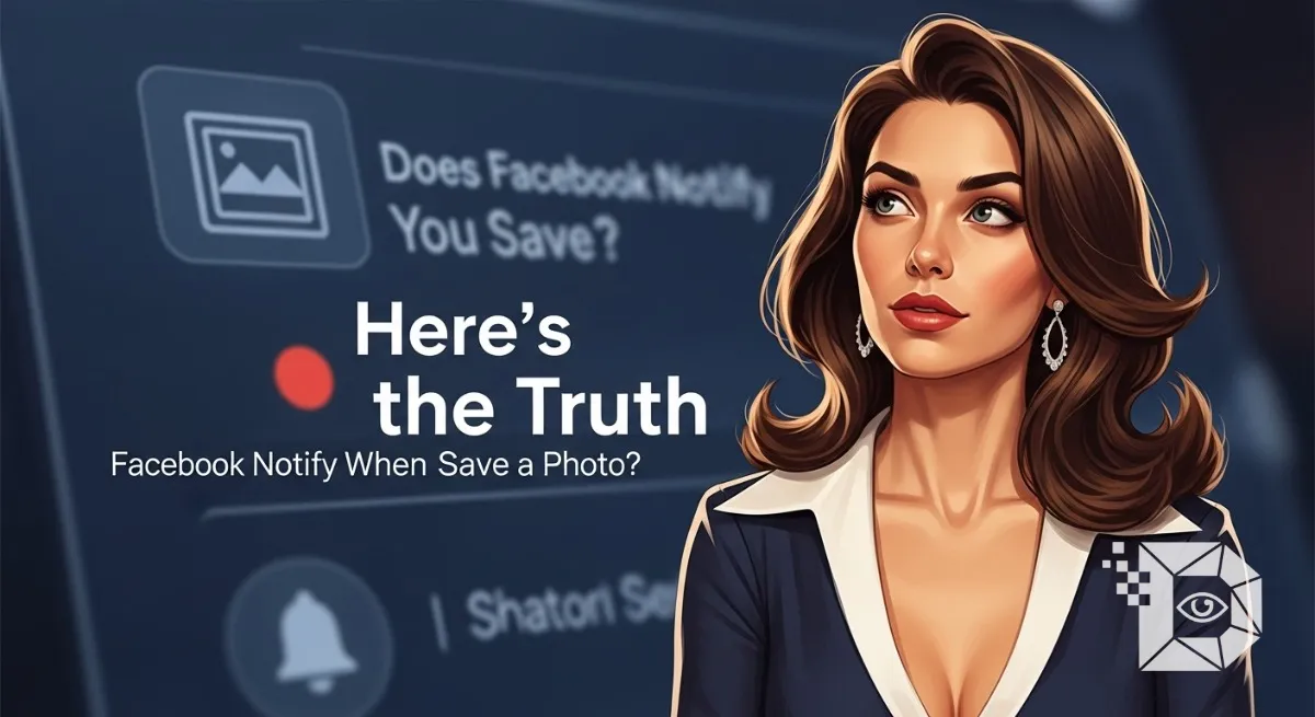 Does Facebook Notify When You Save a Photo? Here’s the Truth, digital art, cinematic lighting, high detail, Featuring an attractive woman in a stylish, low-collar dress, Google Discover friendly, authentic, natural, Likely human generated and optimized for high CTR on Google Discover